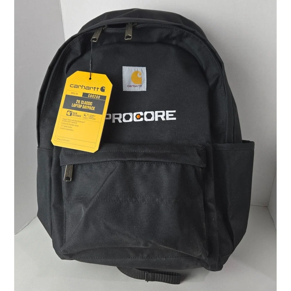 NWT Carhartt Backpack Black Classic Laptop Daypack Procore Rain Defender #1099